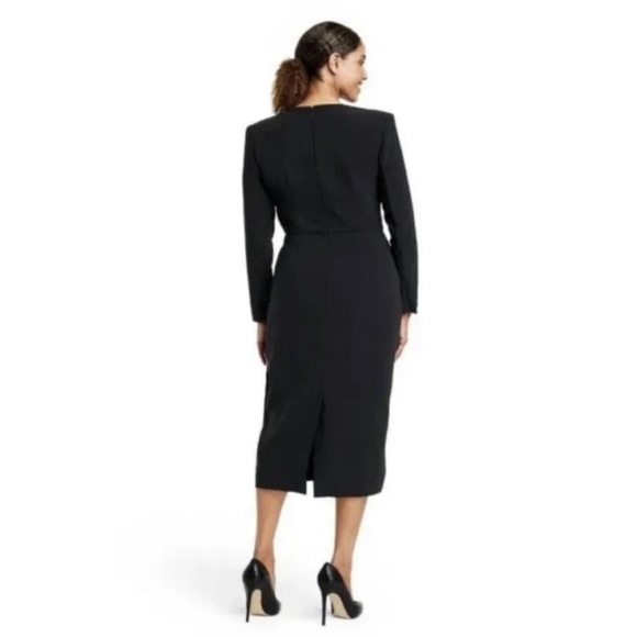 SERGIO HUDSON X TARGET BLACK SHEATH MIDI DRESS - Picture 3 of 8